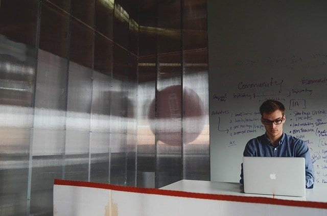 entrepreneur working hard at the desk